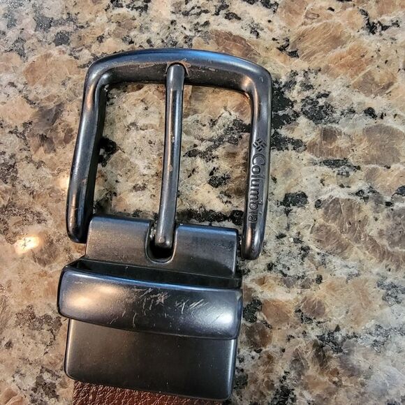 Columbia Reversible Belt Brown Black Syntethic Leather Belt Mens L Sz 38-40 - Picture 1 of 6